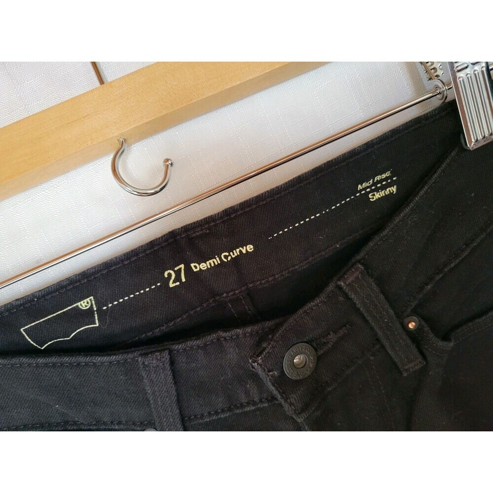 Levi's Womens Black Cotton Blend Curvy Skinny Jeans Solid Size 27 - Picture 5 of 10